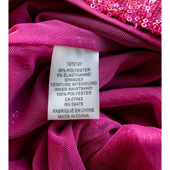 Rachel Zoe Pink Glitter Sequin High Waist Straight Leg Pull On Pants Size S - Picture 8 of 9